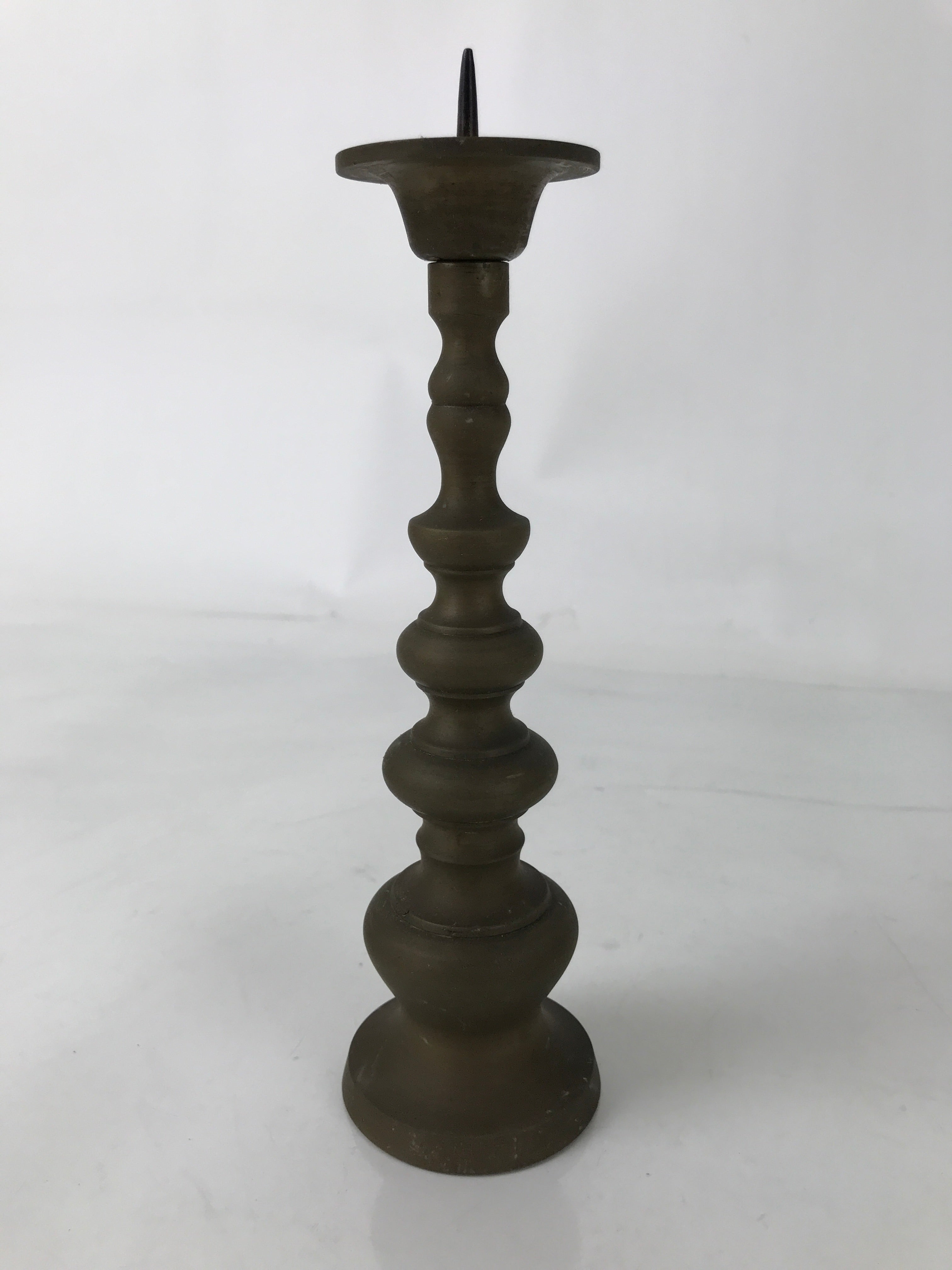 Japanese Buddhist Altar Fitting Brass Candle Stand Vtg Metal Shokudai BA578
