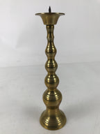 Japanese Buddhist Altar Fitting Brass Candle Stand Vtg Metal Shokudai Gold BA533