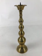Japanese Buddhist Altar Fitting Brass Candle Stand Vtg Metal Shokudai Gold BA533
