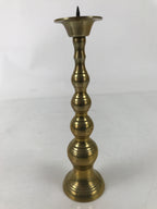 Japanese Buddhist Altar Fitting Brass Candle Stand Vtg Metal Shokudai Gold BA533