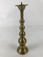 Japanese Buddhist Altar Fitting Brass Candle Stand Vtg Metal Shokudai Gold BA533