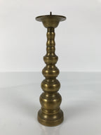 Japanese Buddhist Altar Fitting Brass Candle Stand Vtg Metal Shokudai Gold BA770