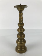 Japanese Buddhist Altar Fitting Brass Candle Stand Vtg Metal Shokudai Gold BA770
