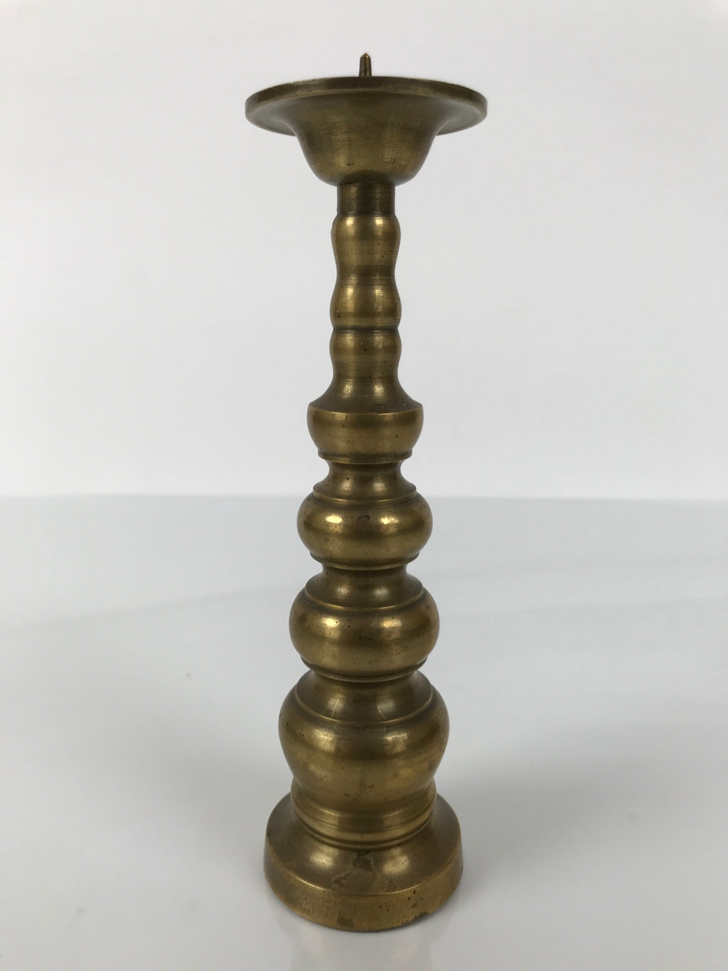 Japanese Buddhist Altar Fitting Brass Candle Stand Vtg Metal Shokudai Gold BA770