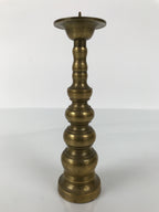 Japanese Buddhist Altar Fitting Brass Candle Stand Vtg Metal Shokudai Gold BA770