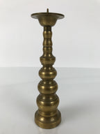 Japanese Buddhist Altar Fitting Brass Candle Stand Vtg Metal Shokudai Gold BA770