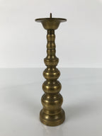 Japanese Buddhist Altar Fitting Brass Candle Stand Vtg Metal Shokudai Gold BA770