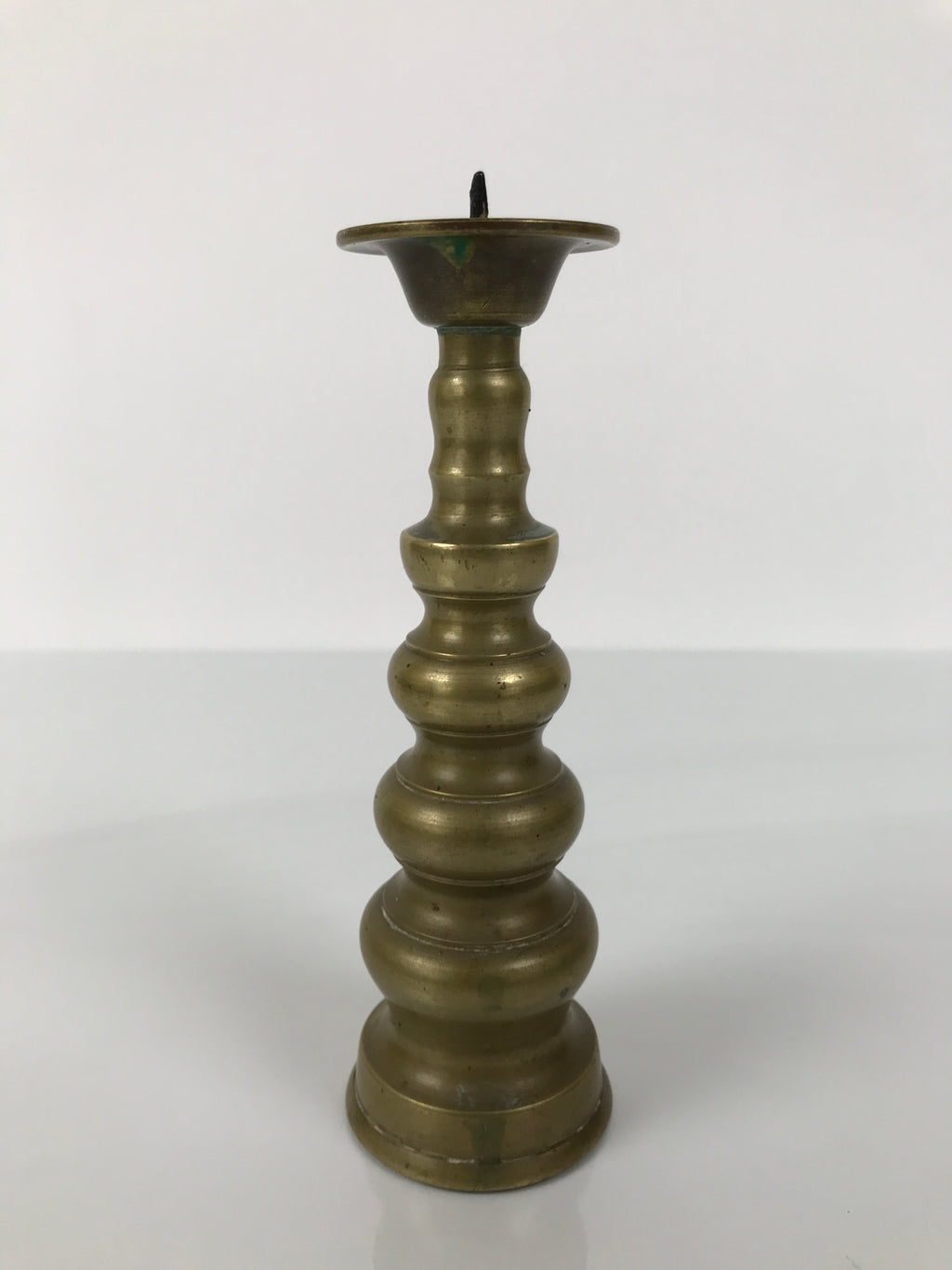 Japanese Buddhist Altar Fitting Brass Candle Stand Vtg Metal Shokudai Gold BA771