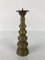 Japanese Buddhist Altar Fitting Brass Candle Stand Vtg Metal Shokudai Gold BA771