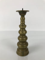 Japanese Buddhist Altar Fitting Brass Candle Stand Vtg Metal Shokudai Gold BA771