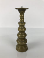 Japanese Buddhist Altar Fitting Brass Candle Stand Vtg Metal Shokudai Gold BA771