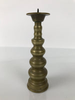 Japanese Buddhist Altar Fitting Brass Candle Stand Vtg Metal Shokudai Gold BA771