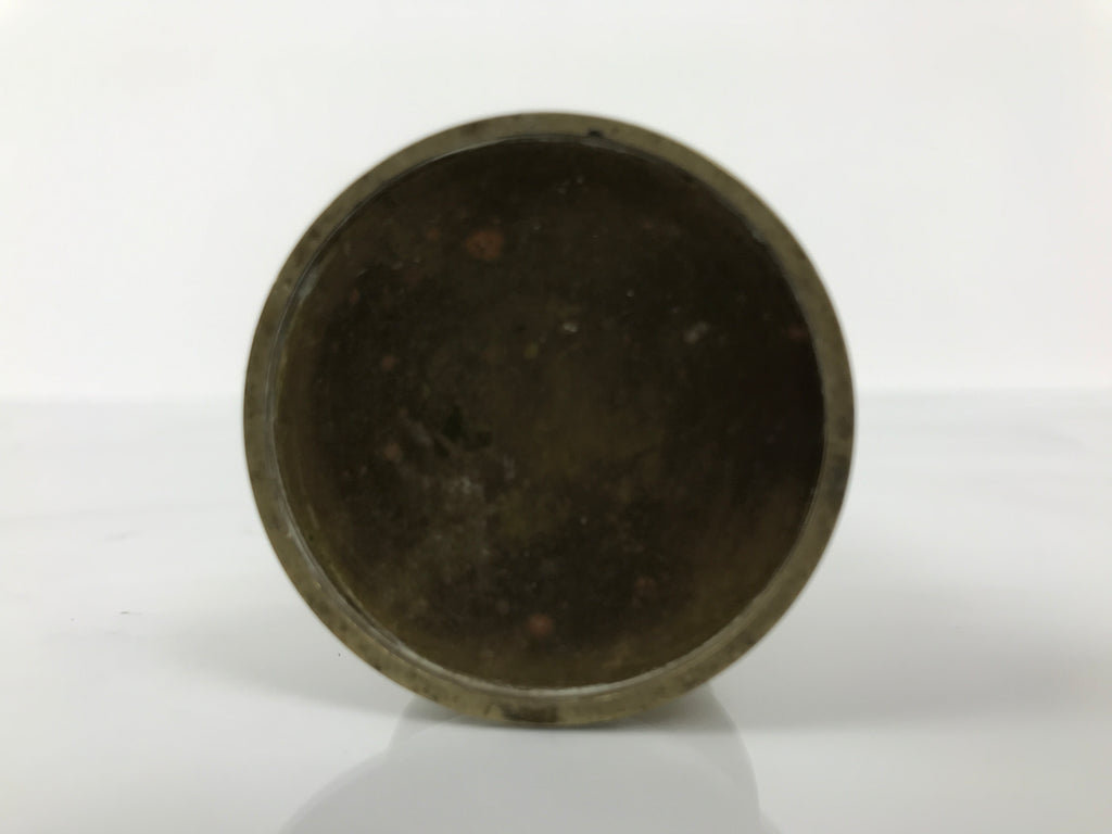 Japanese Buddhist Altar Fitting Brass Candle Stand Vtg Metal Shokudai Gold BA771