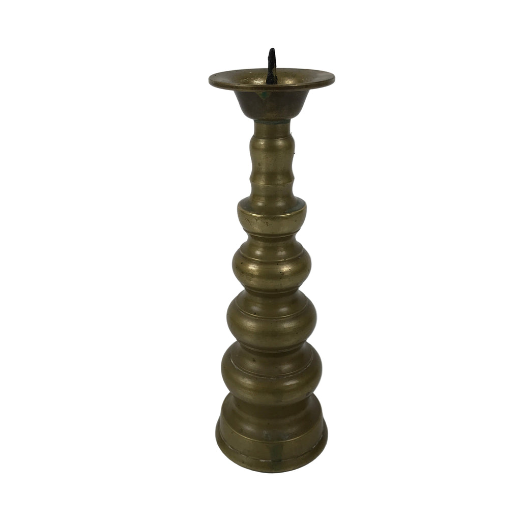 Japanese Buddhist Altar Fitting Brass Candle Stand Vtg Metal Shokudai Gold BA771