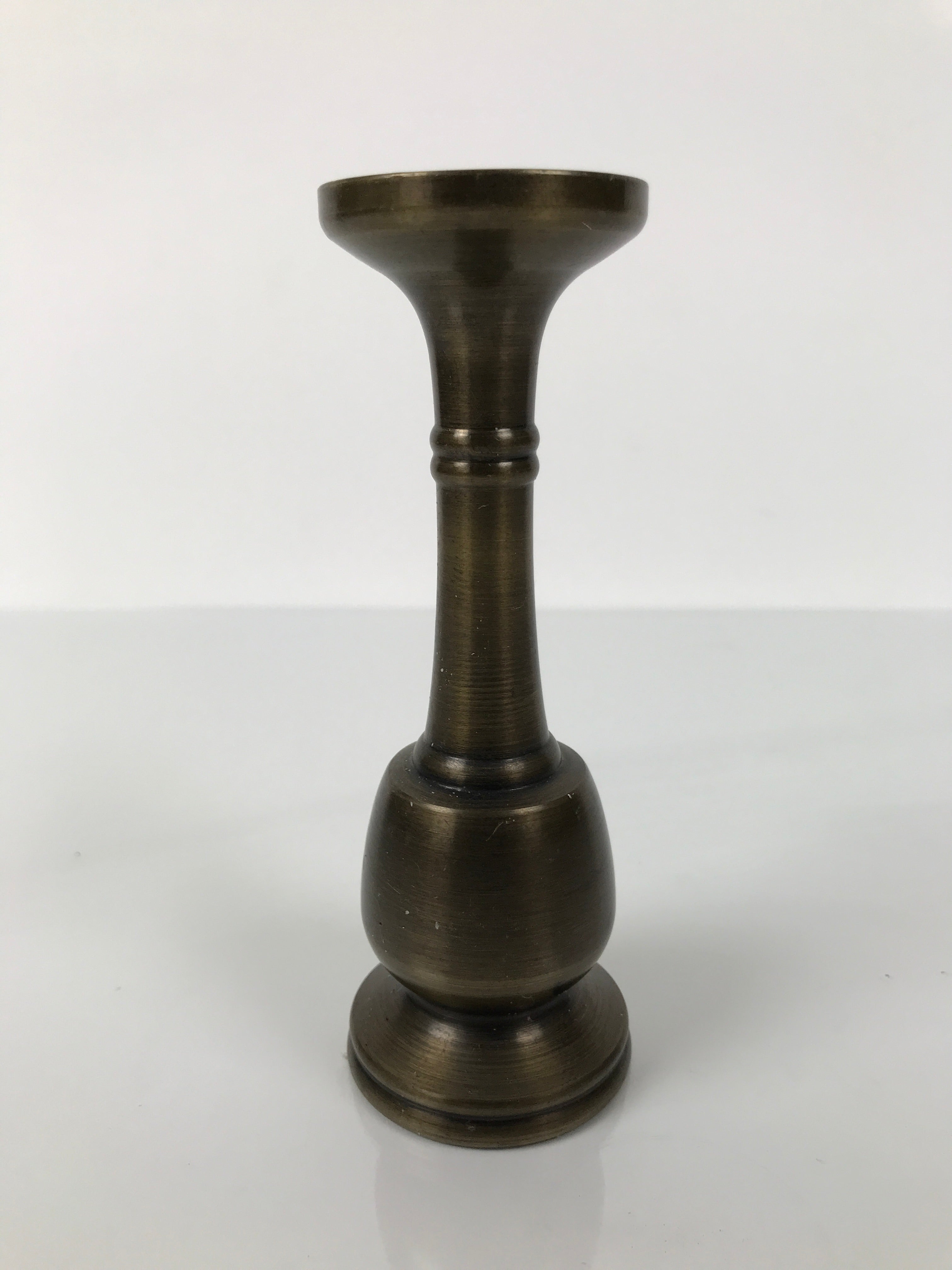 Japanese Buddhist Altar Fitting Brass Candle Stand Vtg Metal Shokudai Gold BA774