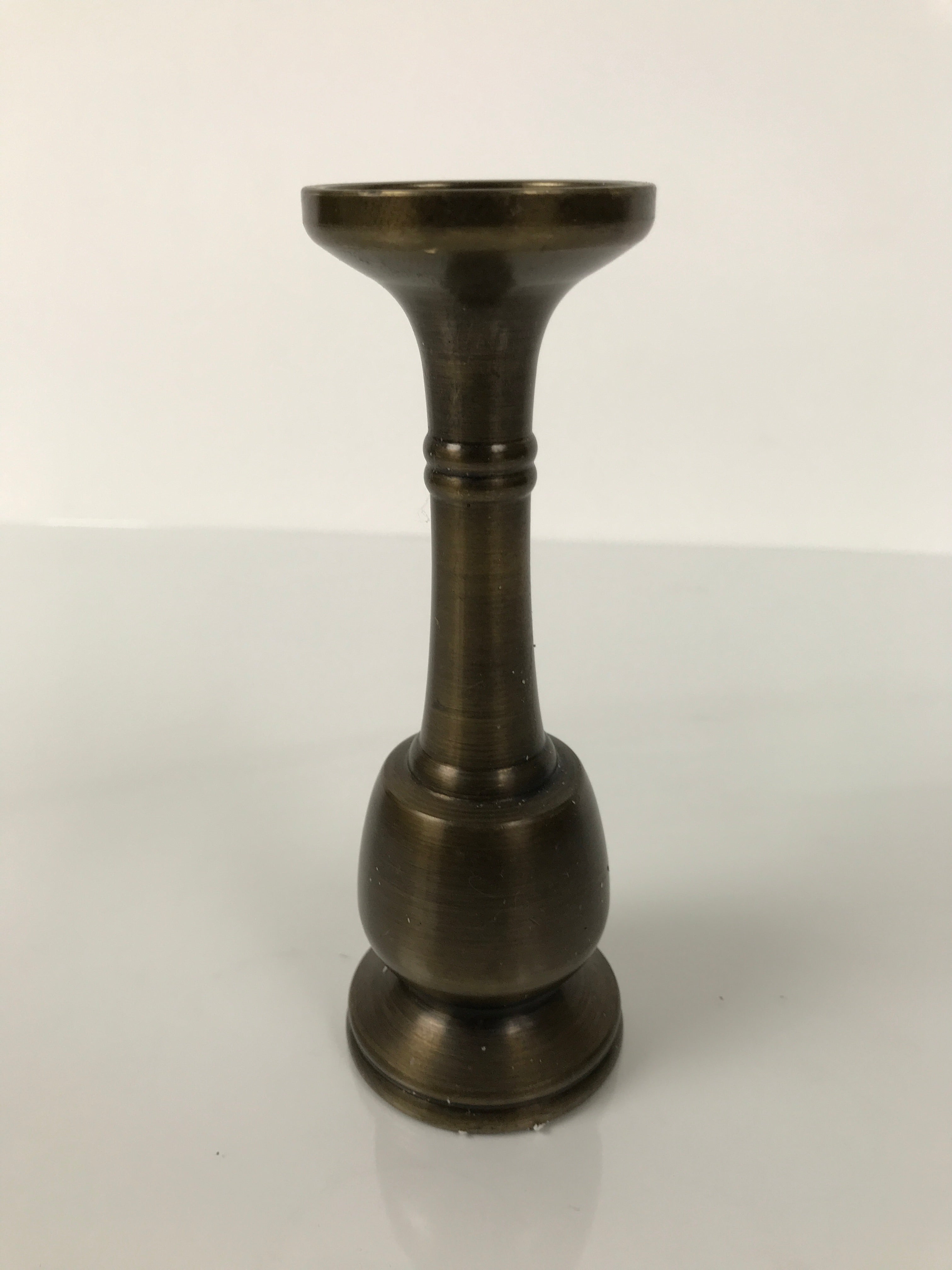 Japanese Buddhist Altar Fitting Brass Candle Stand Vtg Metal Shokudai Gold BA774