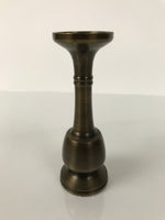 Japanese Buddhist Altar Fitting Brass Candle Stand Vtg Metal Shokudai Gold BA774