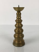 Japanese Buddhist Altar Fitting Brass Candle Stand Vtg Metal Shokudai Gold BA786