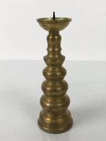 Japanese Buddhist Altar Fitting Brass Candle Stand Vtg Metal Shokudai Gold BA786