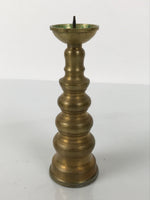 Japanese Buddhist Altar Fitting Brass Candle Stand Vtg Metal Shokudai Gold BA786