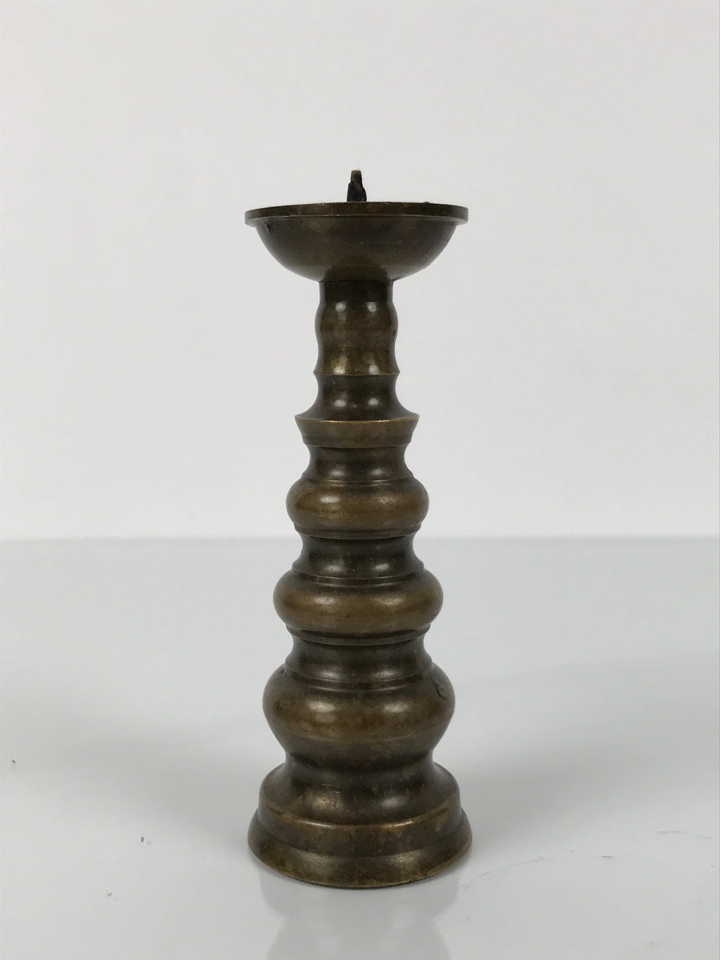 Japanese Buddhist Altar Fitting Brass Candle Stand Vtg Metal Shokudai Gold BA787