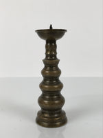 Japanese Buddhist Altar Fitting Brass Candle Stand Vtg Metal Shokudai Gold BA787