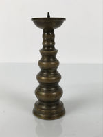 Japanese Buddhist Altar Fitting Brass Candle Stand Vtg Metal Shokudai Gold BA787