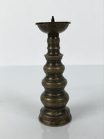 Japanese Buddhist Altar Fitting Brass Candle Stand Vtg Metal Shokudai Gold BA787