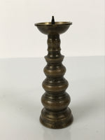 Japanese Buddhist Altar Fitting Brass Candle Stand Vtg Metal Shokudai Gold BA787