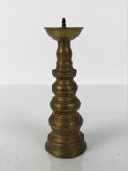 Japanese Buddhist Altar Fitting Brass Candle Stand Vtg Metal Shokudai Gold BA788