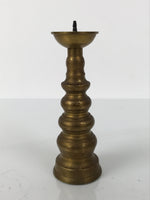 Japanese Buddhist Altar Fitting Brass Candle Stand Vtg Metal Shokudai Gold BA788