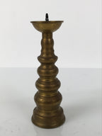 Japanese Buddhist Altar Fitting Brass Candle Stand Vtg Metal Shokudai Gold BA788