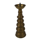 Japanese Buddhist Altar Fitting Brass Candle Stand Vtg Metal Shokudai Gold BA788