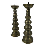 Japanese Buddhist Altar Fitting Brass Candle Stand Vtg Shokudai 2pc Gold BA743