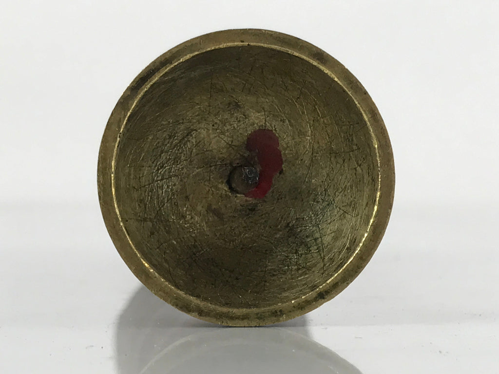 Japanese Buddhist Altar Fitting Brass Candle Stand Vtg Shokudai Brown BA277