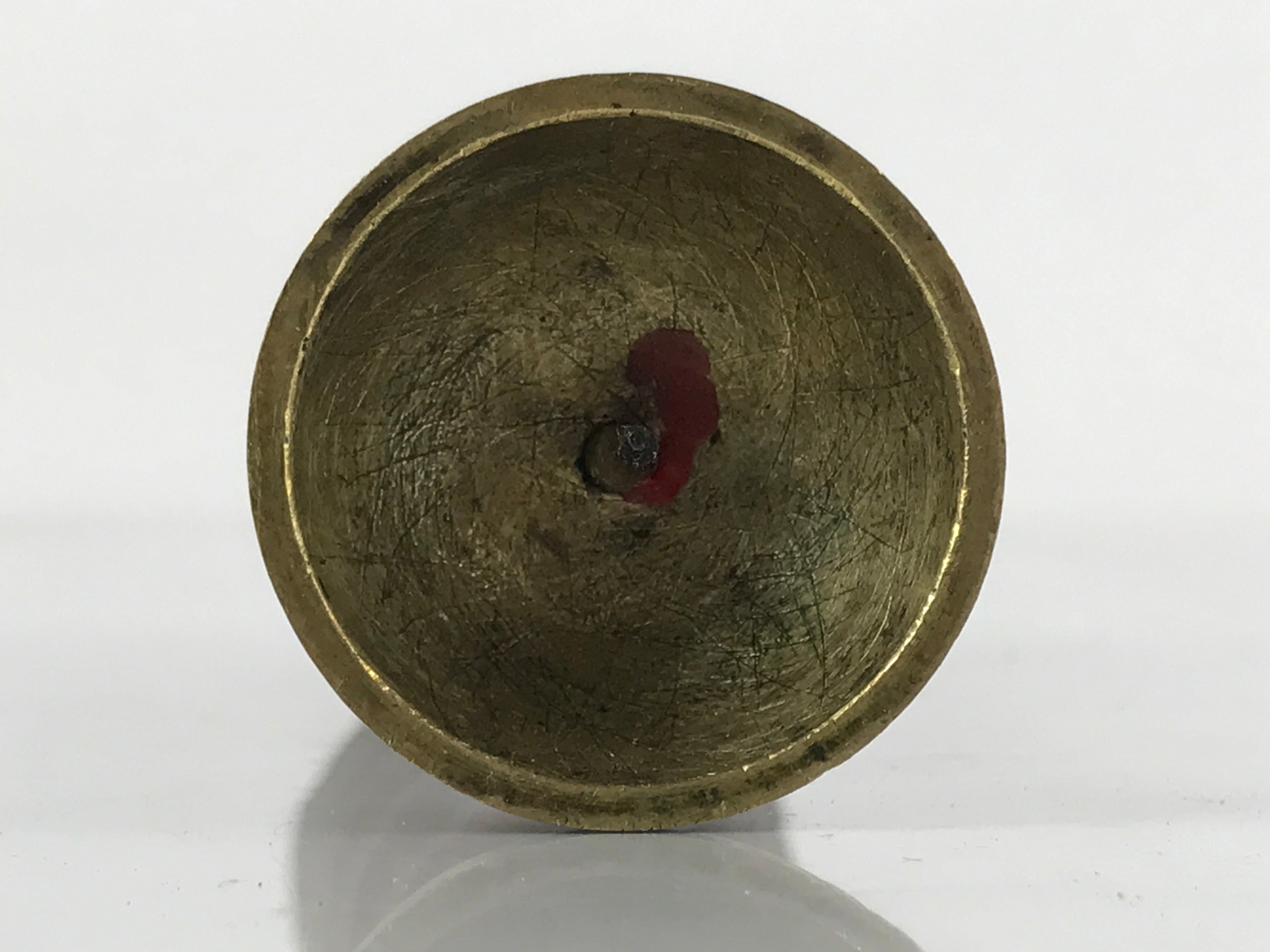 Japanese Buddhist Altar Fitting Brass Candle Stand Vtg Shokudai Brown BA277