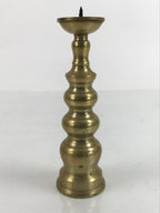 Japanese Buddhist Altar Fitting Brass Candle Stand Vtg Shokudai Gold BA335