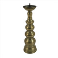 Japanese Buddhist Altar Fitting Brass Candle Stand Vtg Shokudai Gold BA335