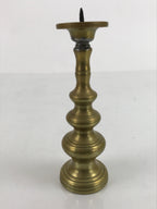 Japanese Buddhist Altar Fitting Brass Candle Stand Vtg Shokudai Gold BA336