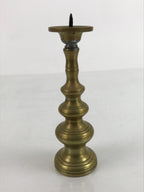 Japanese Buddhist Altar Fitting Brass Candle Stand Vtg Shokudai Gold BA336