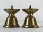 Japanese Buddhist Altar Fitting Brass Candle Stand Vtg Small Shokudai 2pc BA209