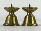 Japanese Buddhist Altar Fitting Brass Candle Stand Vtg Small Shokudai 2pc BA209