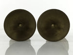 Japanese Buddhist Altar Fitting Brass Candle Stand Vtg Small Shokudai 2pc BA317