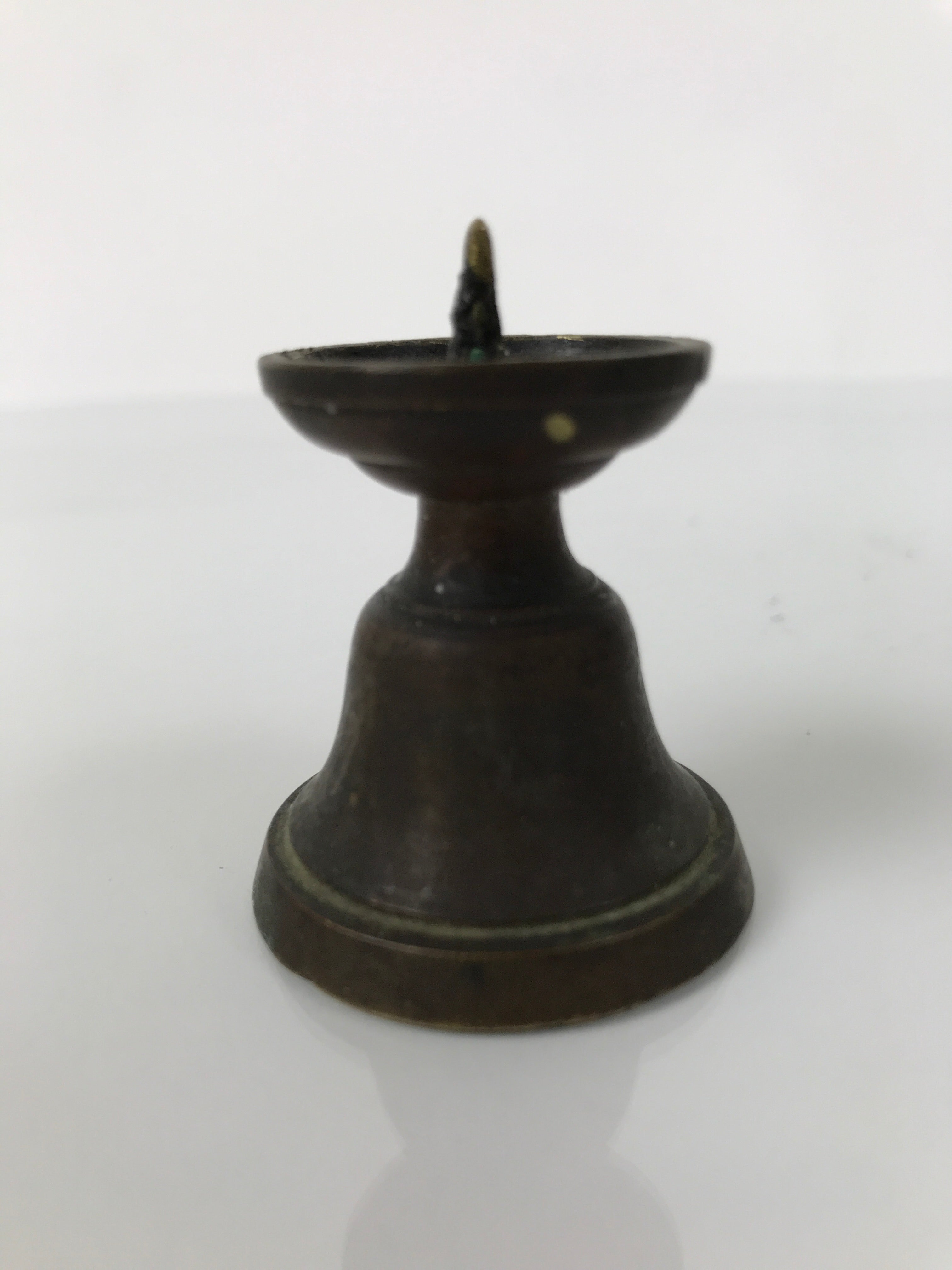 Japanese Buddhist Altar Fitting Brass Candle Stand Vtg Small Shokudai BA737