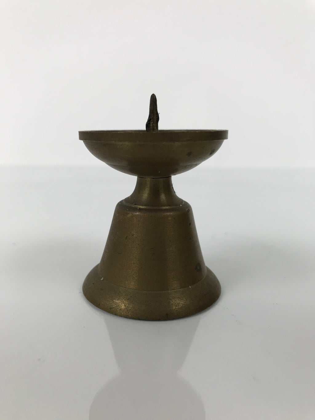 Japanese Buddhist Altar Fitting Brass Candle Stand Vtg Small Shokudai BA738