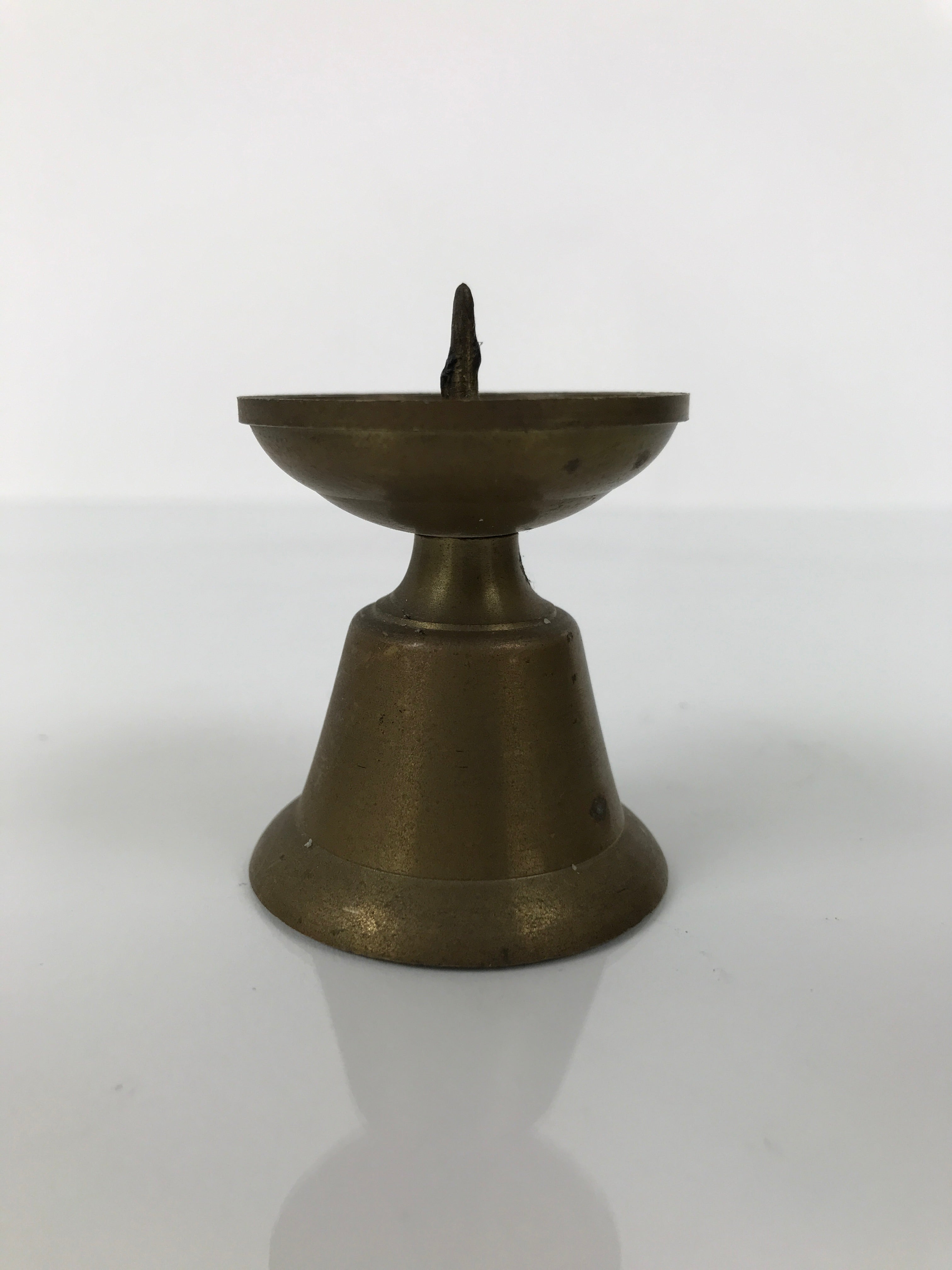 Japanese Buddhist Altar Fitting Brass Candle Stand Vtg Small Shokudai BA738