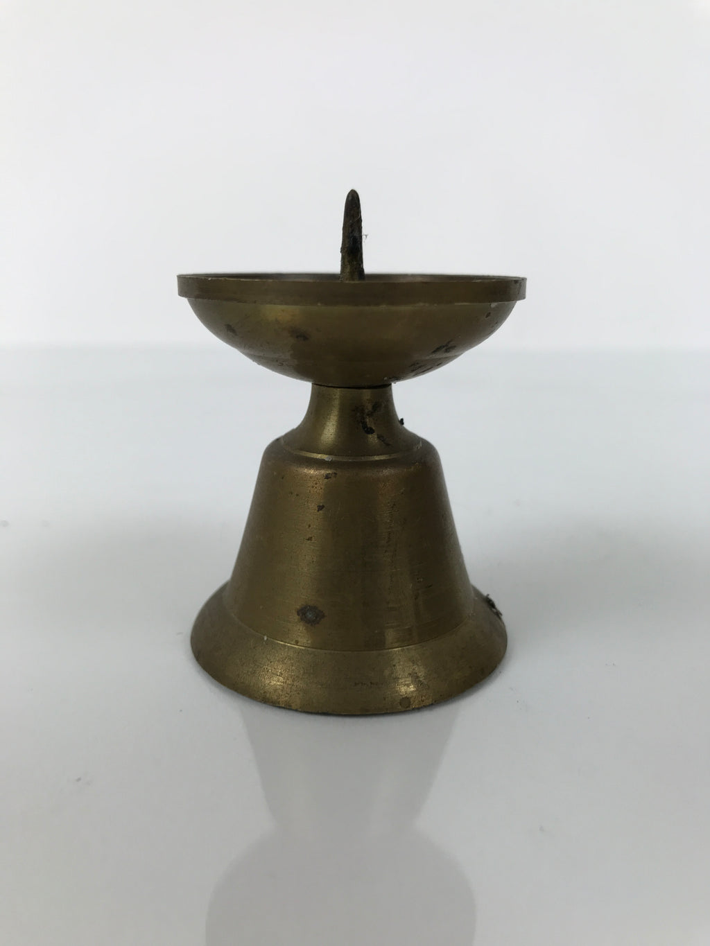 Japanese Buddhist Altar Fitting Brass Candle Stand Vtg Small Shokudai BA738