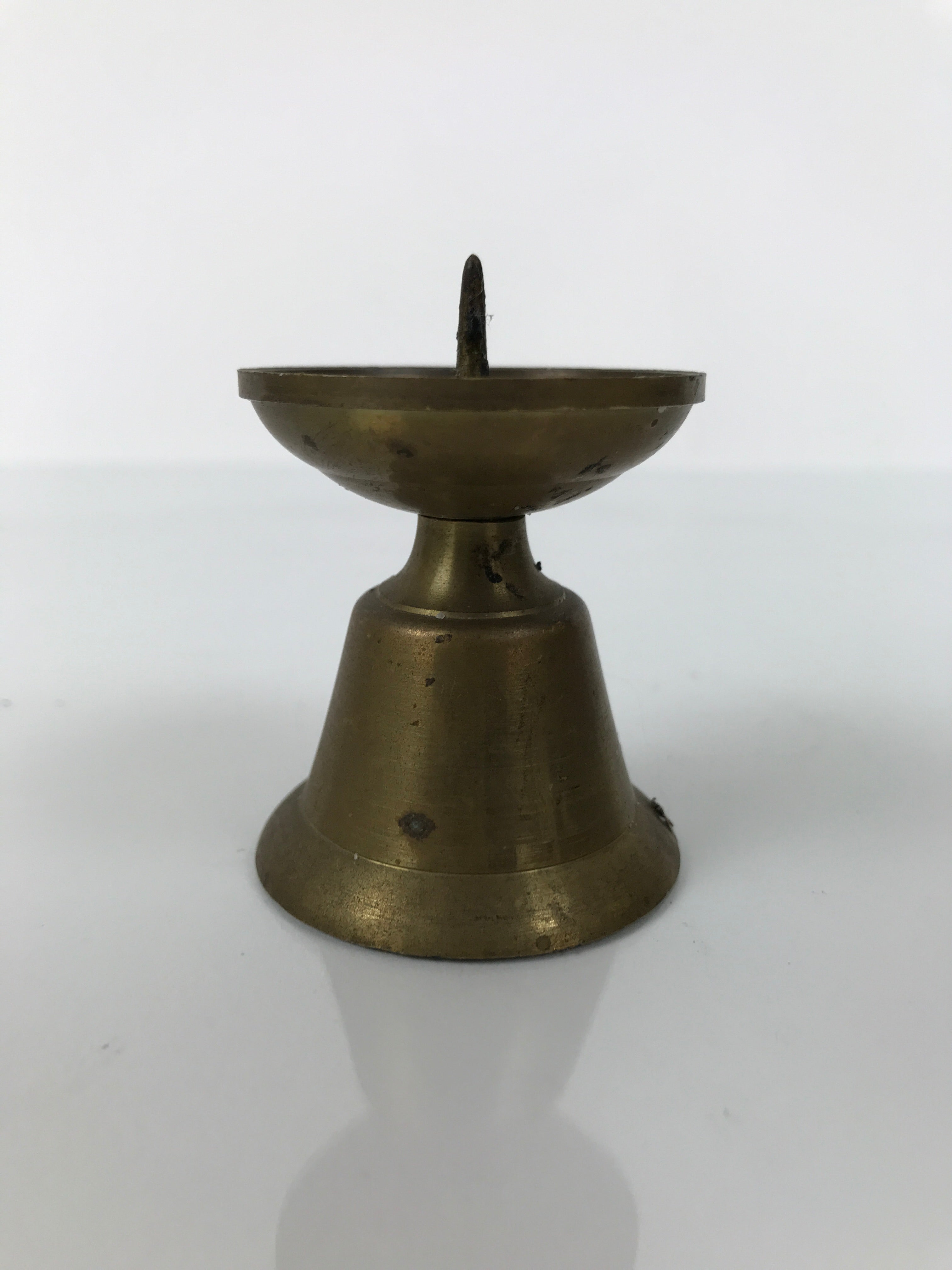 Japanese Buddhist Altar Fitting Brass Candle Stand Vtg Small Shokudai BA738