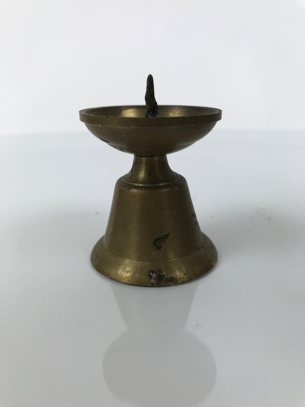 Japanese Buddhist Altar Fitting Brass Candle Stand Vtg Small Shokudai BA738