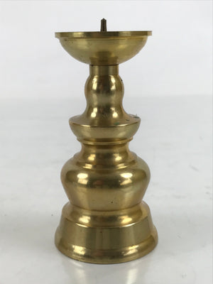 Japanese Buddhist Altar Fitting Brass Candle Stand Vtg Small Shokudai Gold BA464